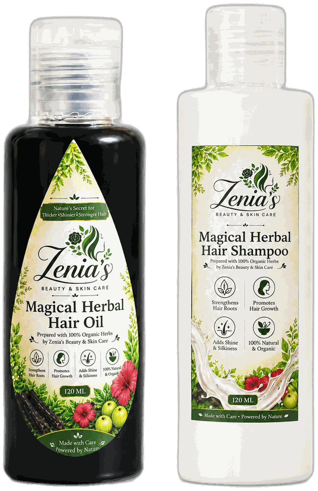 Zenia's Magical Herbal Hair Oil and Shampoo together